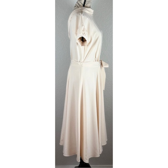 Girl Meets Glam Eleanor Tie Waist Twill Dress Bridal Cocktail Minimalist size 8 - Picture 4 of 11